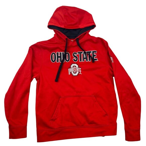 Ohio State Men's Hoodie Sweatshirt M Scarlet & Gray Red Pullover Fleece - Picture 1 of 8